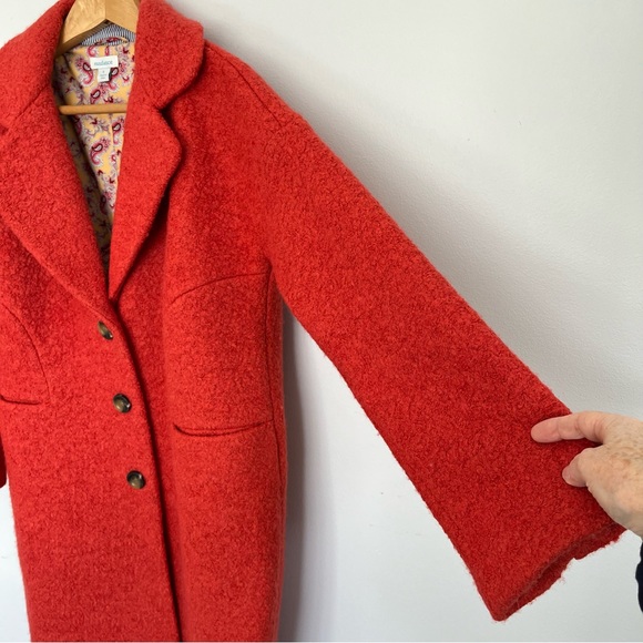 Sundance Women’s Wool Blend Pea Coat Size S Burnt Orange Pockets Fully Lined - Picture 5 of 12